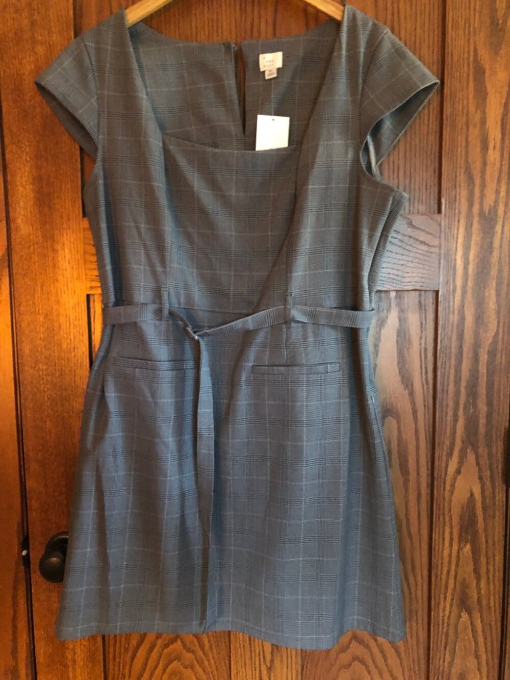 NEW cute plaid fall dress square neck XL womens - fits 14/16